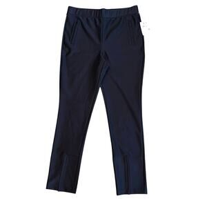 Good American Women’s Sz XL NWT Black Scuba Pull On Pants Slim Stretch Ankle Zip